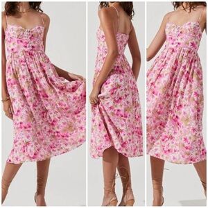 NWT ASTR ferreira floral bustier midi dress